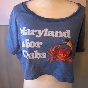 Wildfox Blue 'Maryland is for Crabs' Crop Top